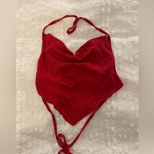 SHEIN red crop top open back